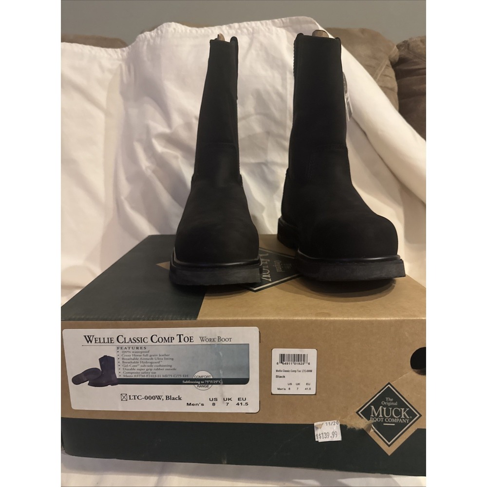 Original Muck Wellie Men Size 8 Classic Waterproof Brown Work & Safety Boots